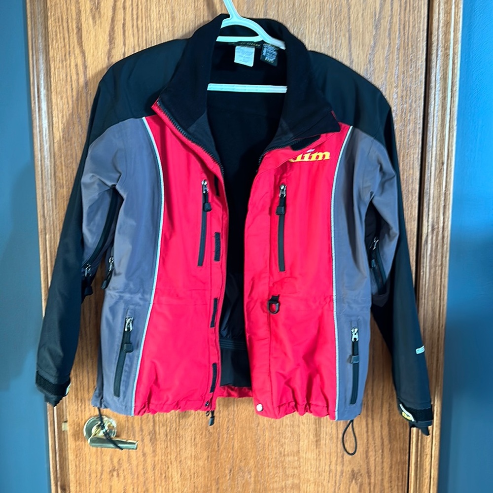 Ladies Klim jacket. Black/Red, size large, great condition, very warm jacket.